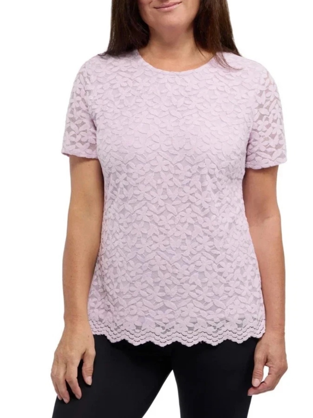 Teddi Rose Women's Medium Lavender Lace Floral Top